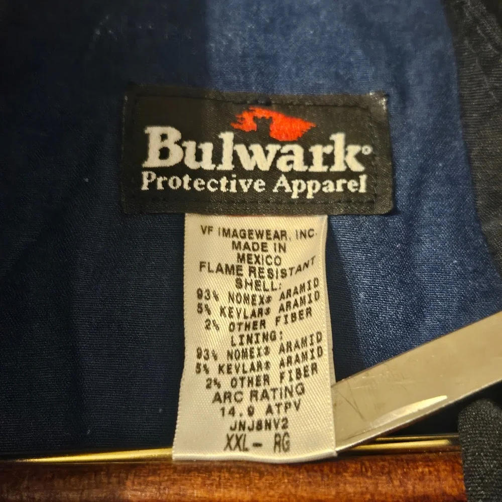 Bulwark FR Flame Resistant Nomex Kevlar Bomber Jacket Navy Blue XXL JNJ8NV2
